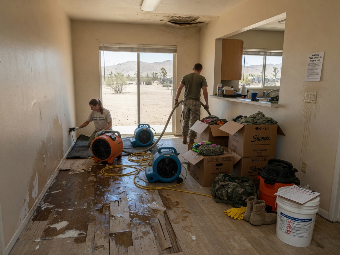 water damage restoration in Cantil